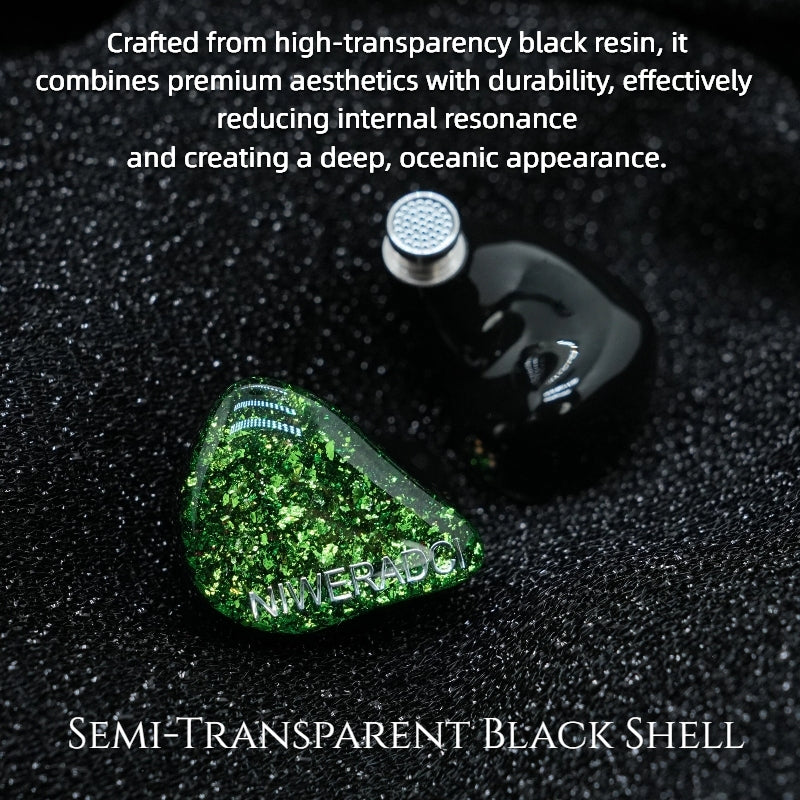 Abyss Jade IEM worn by woman in forest – noise cancellation immersive sound field