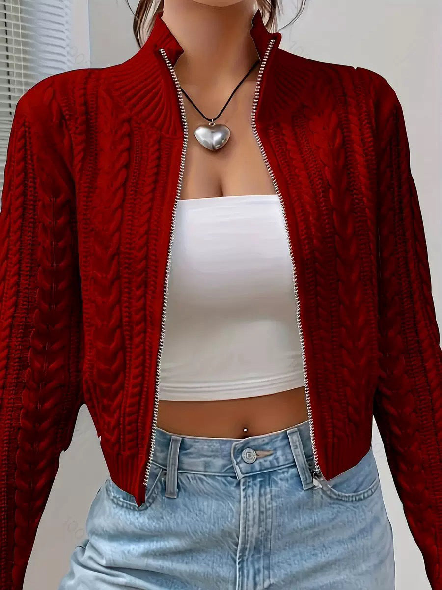 Women's Zip Knit Cardigan Sweater