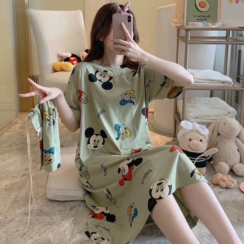 Women's Nightdress Short Sleeve Cute Plus Size PJ Set