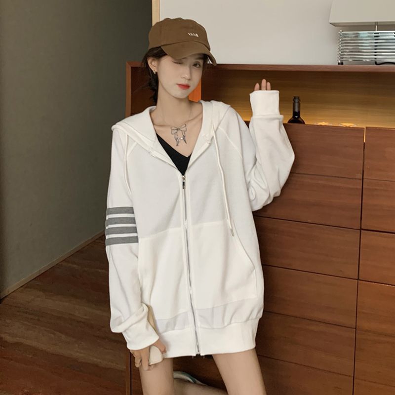 Fish Scale Print Hoodie Lightweight Loose Casual Top