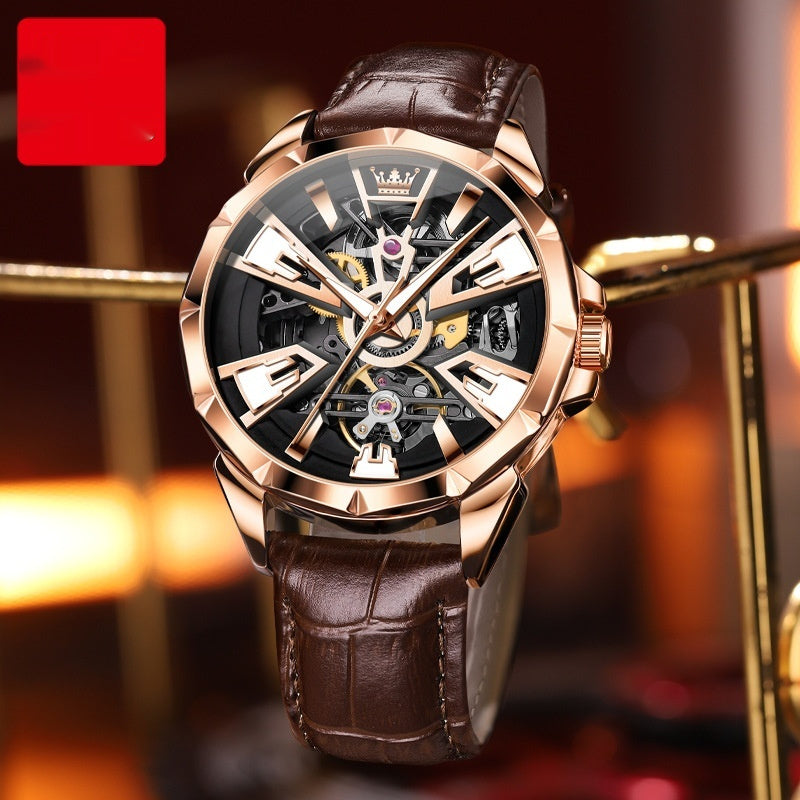 Herren Automatische Mechanische Uhr Hohl Wasserdicht