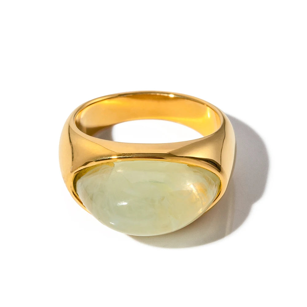 Uworld Naturstein Edelstahlring Damen