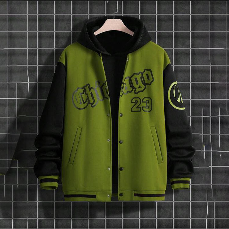 Men's Loose Casual Baseball Jacket – Streetwear