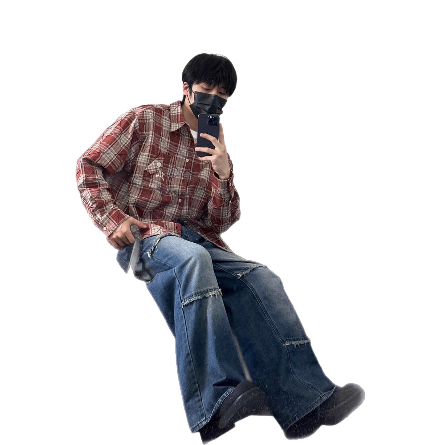Men's Raw Hem Flared Denim Pants – Wide Leg