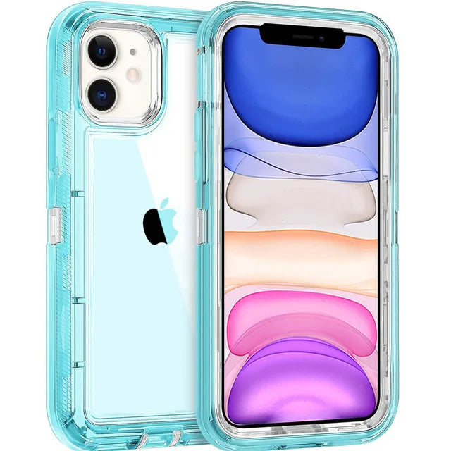 Durchsichtige stoßfeste iPhone-Hülle – Glänzendes Panzer-Cover