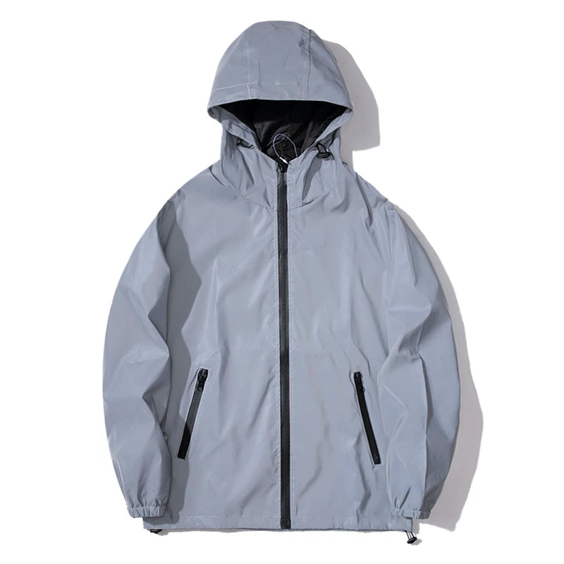 Night Reflective Windbreaker Hooded Jacket – Waterproof