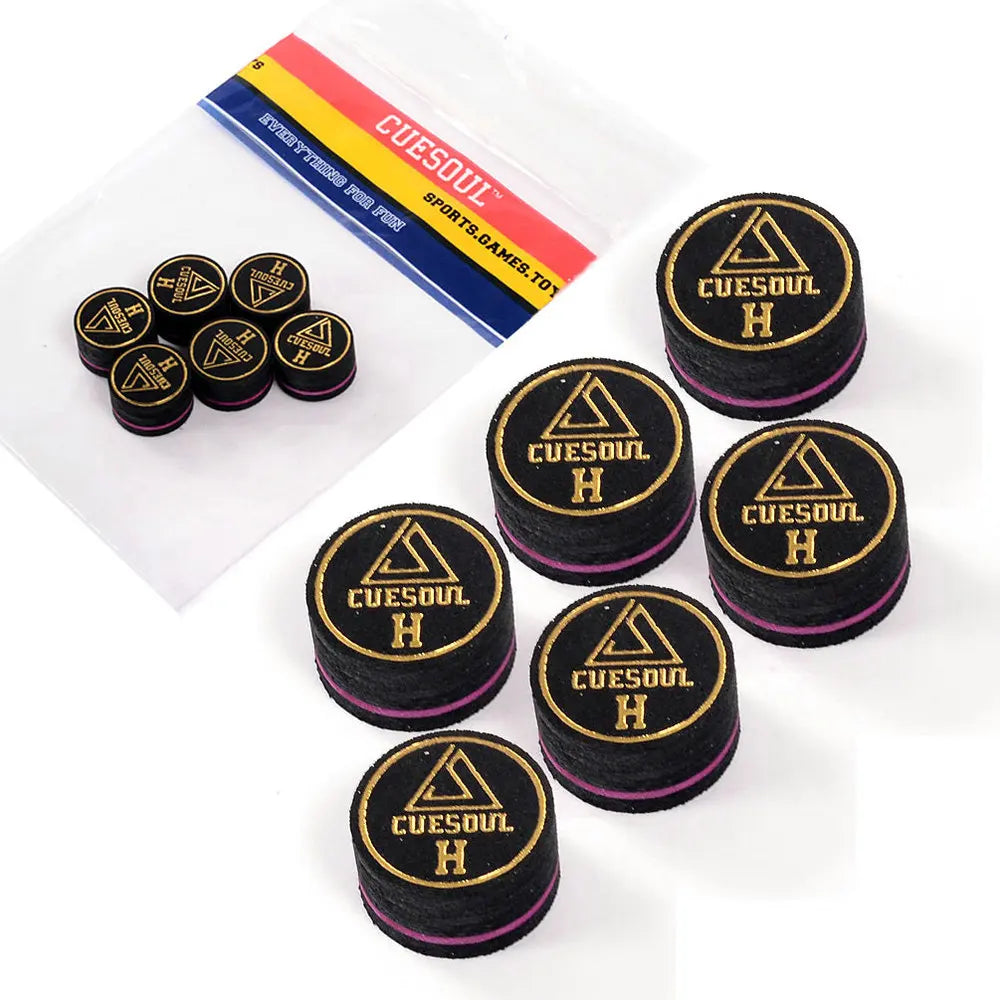 CUESOUL 14mm 8-lagige Schweinsleder-Queuespitzen für Pool-Queues – 6 Stück
