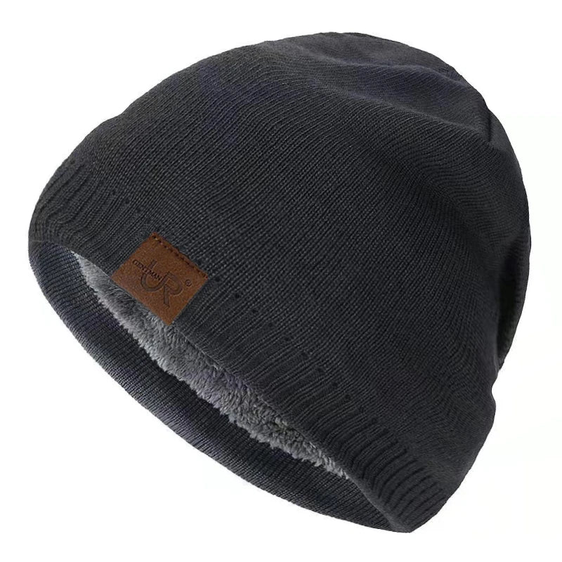 URGENTMAN Unisex Fur-Lined Knit Beanie – Warm Sports Hat