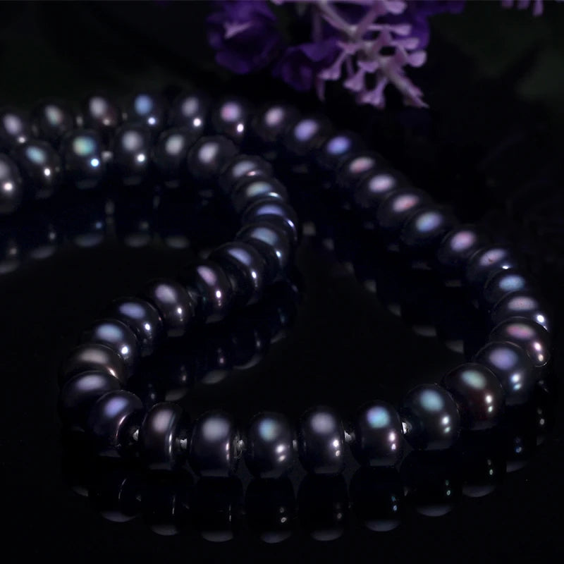 Amazing New Real Black Pearl Jewelry Necklace For Women,Natural Freshwater Pearl Cute Love Shape Buckle,Fashion Jewelry - Teglex