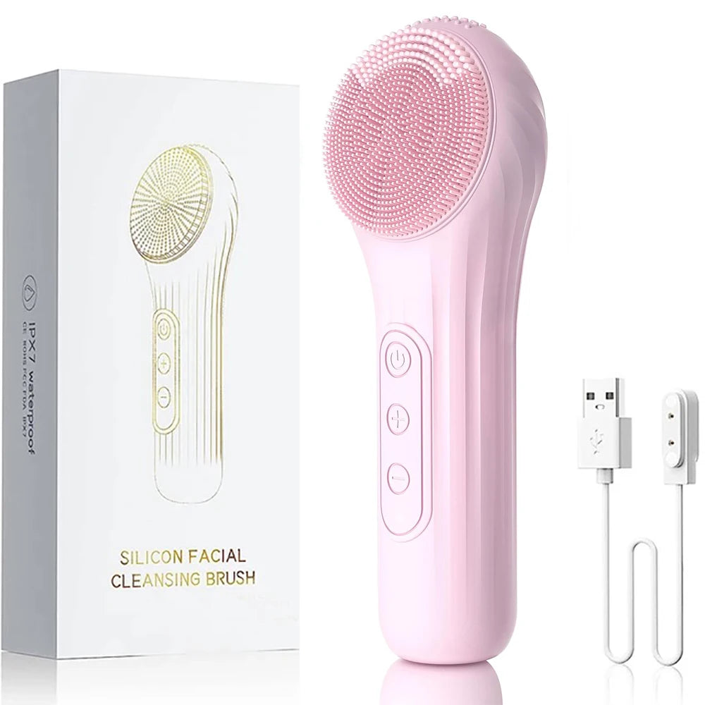 Sonic Wasserdichte Gesichtsreinigungsbürste Wiederaufladbarer Scrubber Exfoliierender Vibrations-Tiefenreinigungs-Gesichtsreiniger Hautpflegewerkzeug