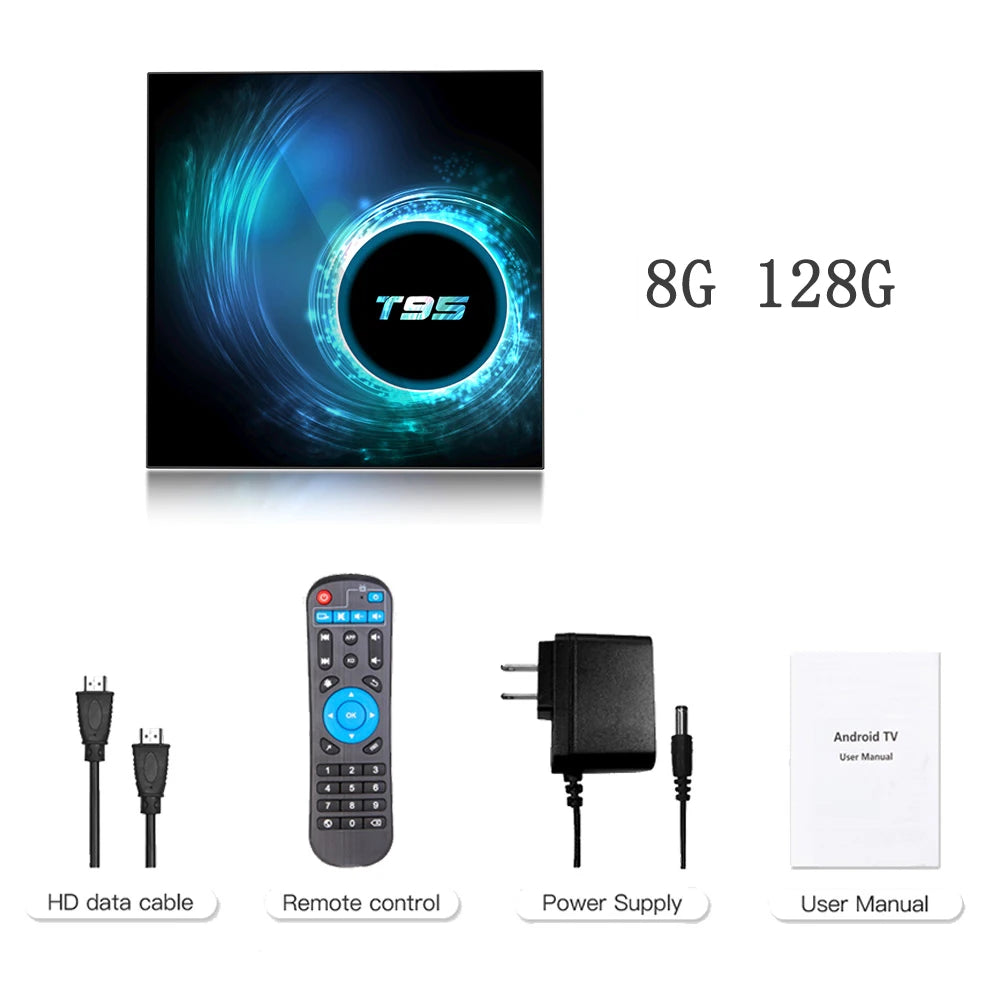 Smart TV Box T95 Plus 6K Android 14 4GB 64GB Dual WiFi