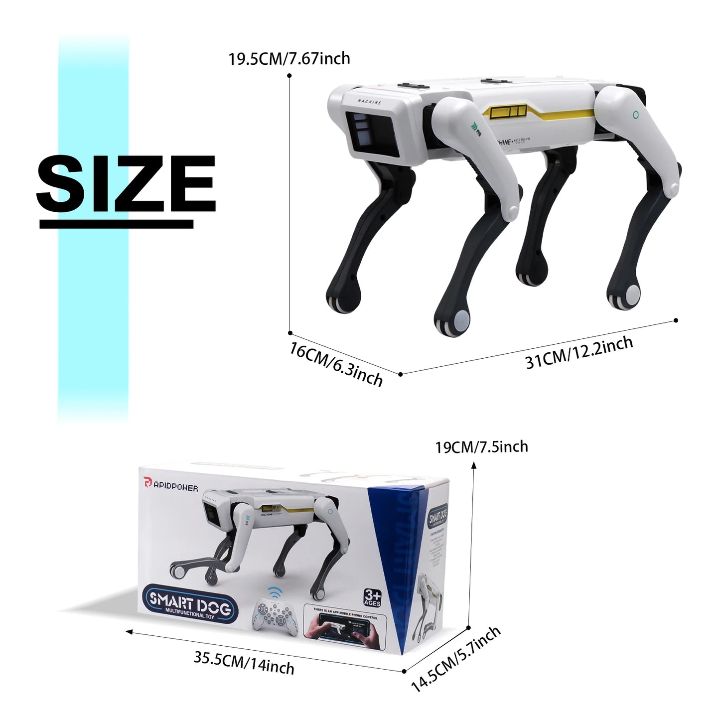 Intelligent AI RC Robot Dog Voice Dialogue APP Remote Control Programming Singing Dancing Machine Dog Kids Toys