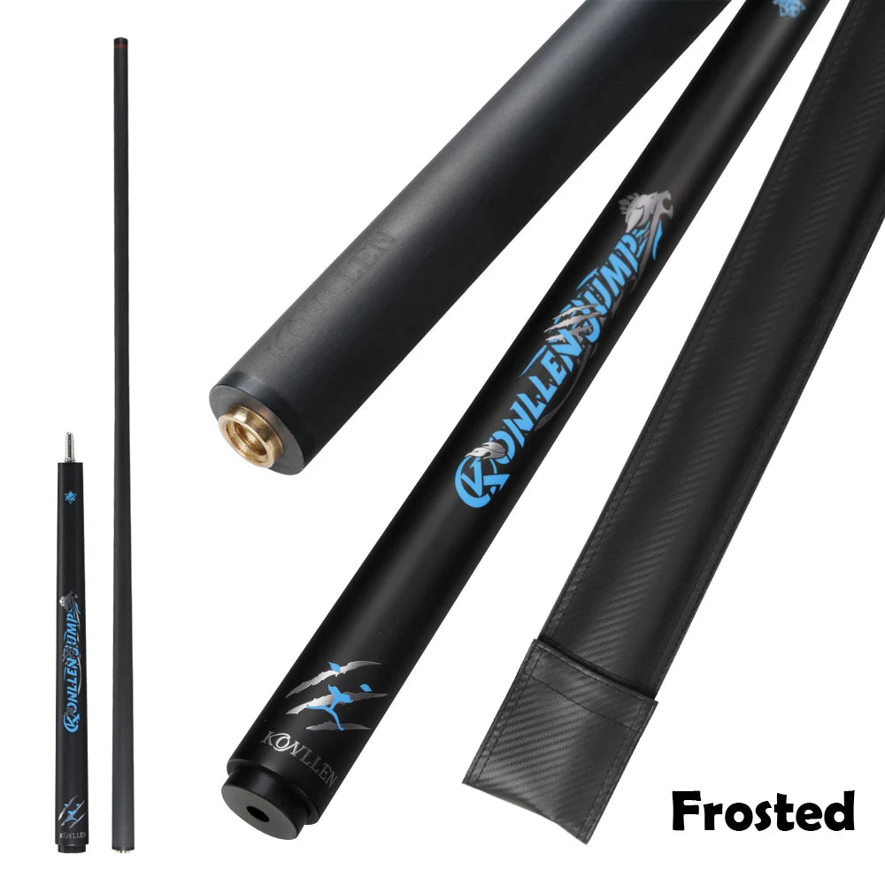 KONLLEN Cue 3 Pieces Punch Jump Cue Carbon Fiber Black Technology 12.9mm Uniloc Joint Professional Break Jump Cue Break Stick