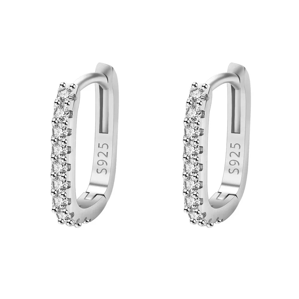Hochwertige Creolen aus 925er Sterlingsilber mit Kristall, modisch, für Damen, Hochzeit, Party, Geschenk, vielseitiger Schmuck für die Straße