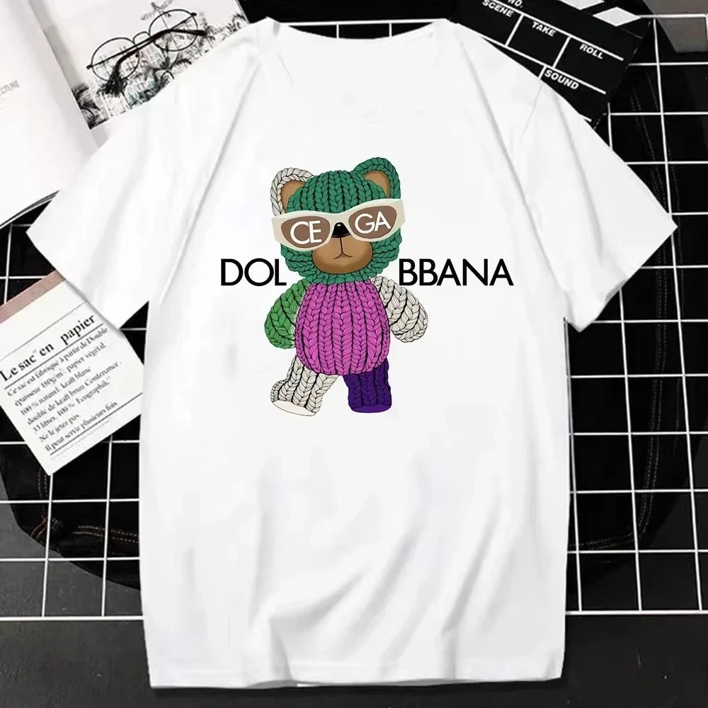 Sommer T-Shirt mit Buchstaben-Print für Eltern und Kind