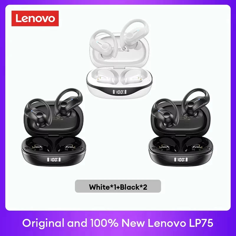 Lenovo LP75 TWS Bluetooth 5.3 Earphones – Noise Reduction Waterproof