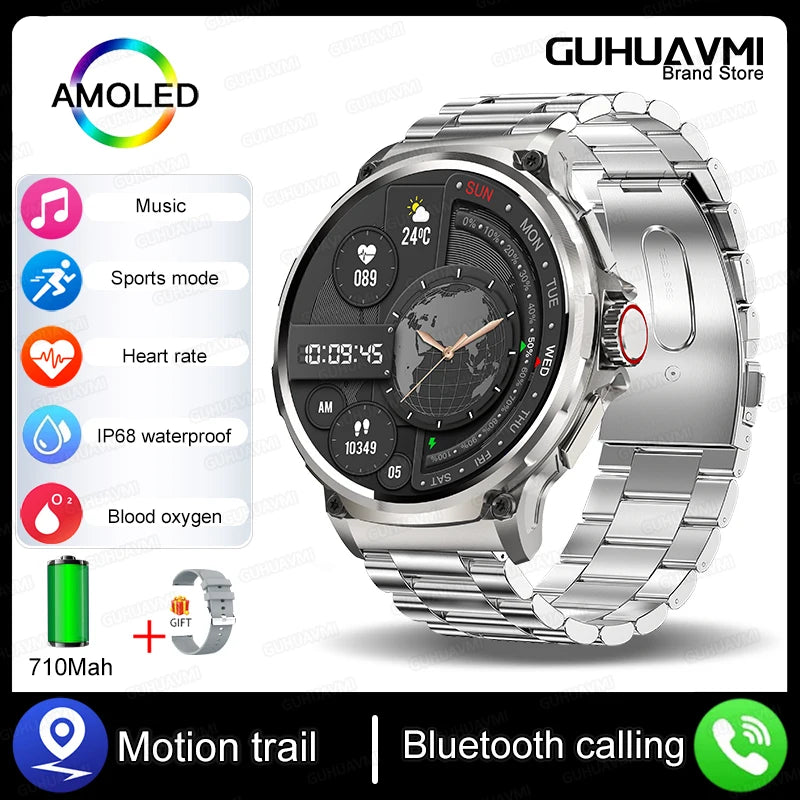 1.85" AMOLED Smartwatch - GPS, Bluetooth Calls, 710mAh Battery - Teglex