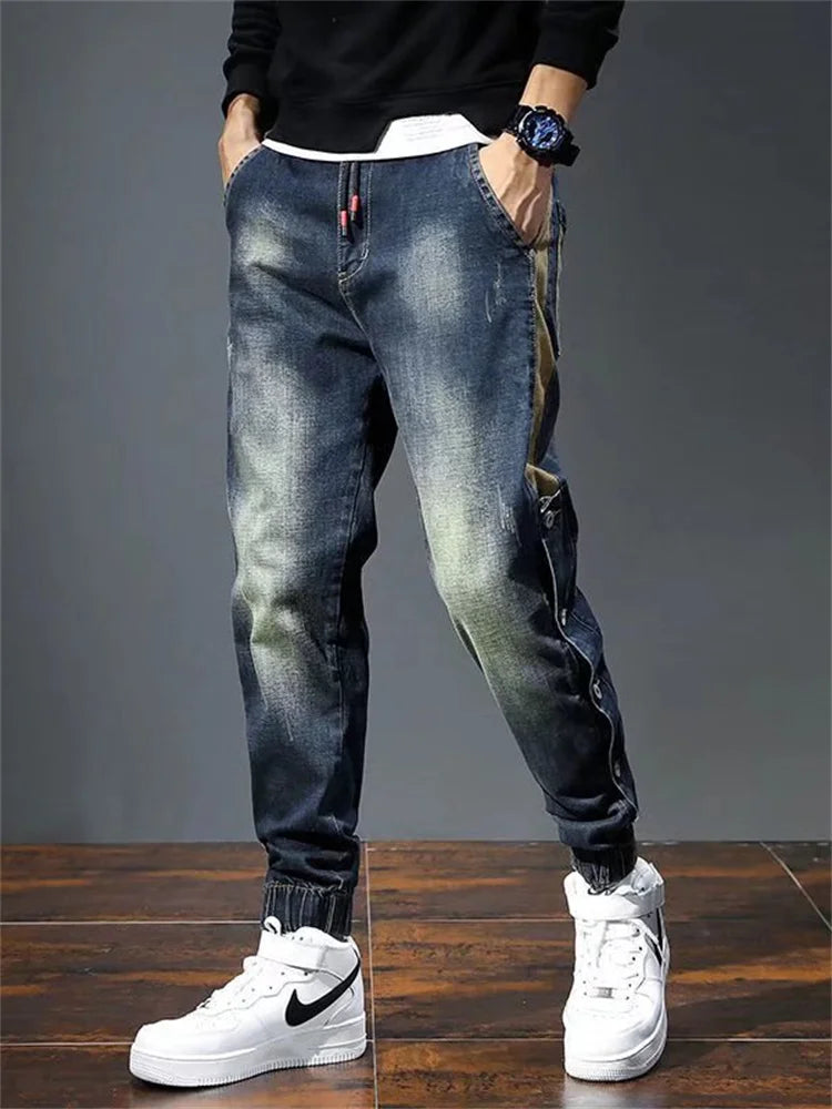 Herren Baggy Harem Moto Jeans | Retro Streetwear Passform