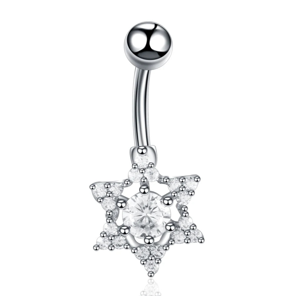 Chirurgischer Stahl Zirkonia Bauchnabelpiercing – Nabelpiercing 14G