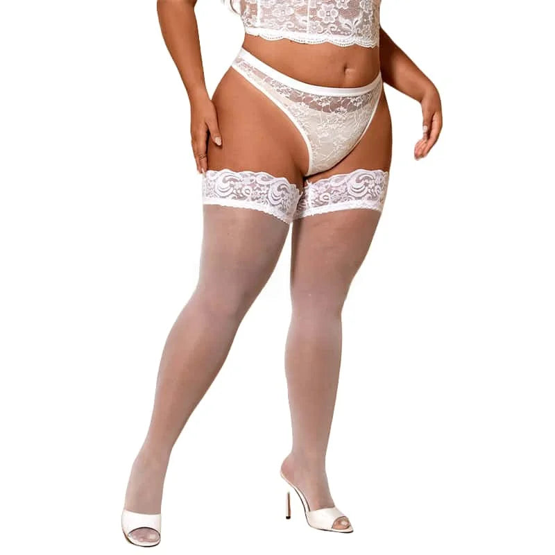 Plus Size Silk Fishnet Over Knee Socks 3XXL
