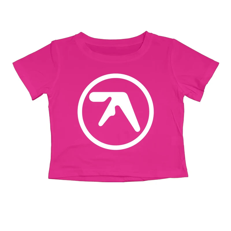 Punk Aphex Twin Print Oversize Hip Hop Women Crop Top Tee
