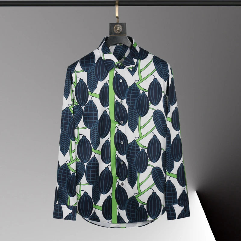 Teglex Men's Slim Lapel Long Sleeve Shirt 6XL