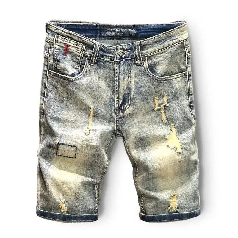 Men's Loose Straight Denim Shorts – Cotton Style Shorts
