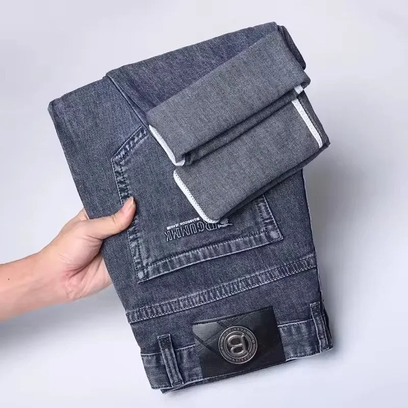 Men's Luxury Embroidered Slim Straight-Leg Jeans