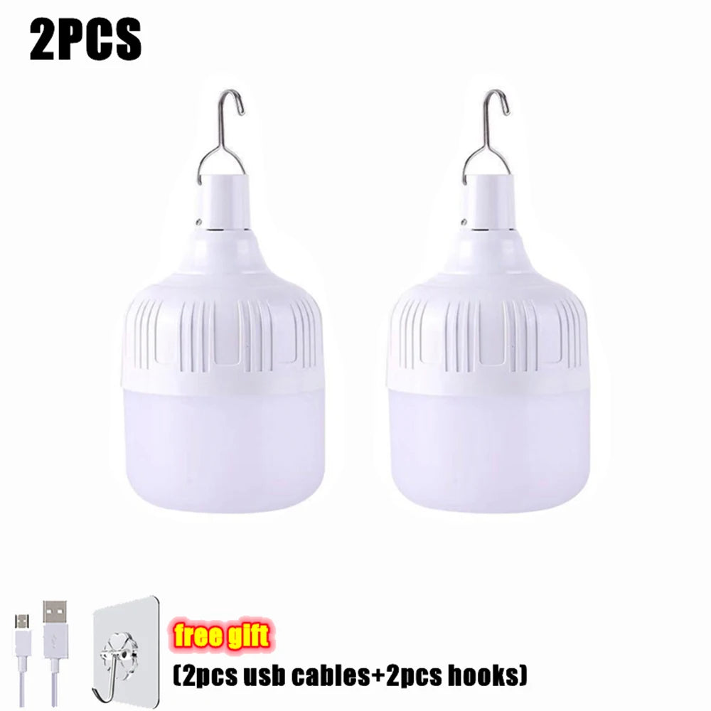 1-8 Stück Tragbare Outdoor Camping Leuchten USB Wiederaufladbare Lampe LED Notfall Glühbirne Haken Hohe Leistung Zelte Laterne Nachtlichter Glühbirne