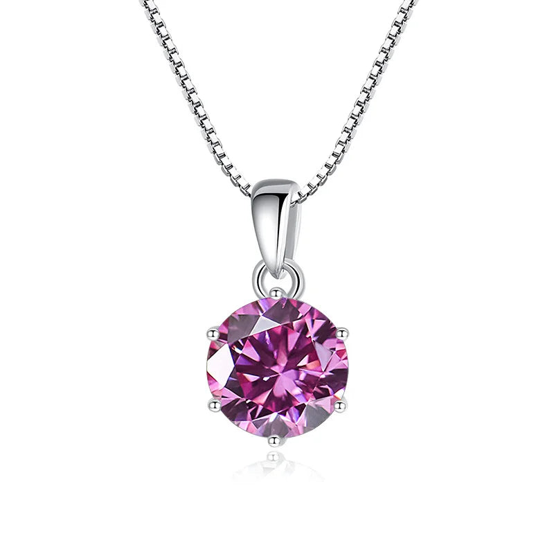 Royal Blue Moissanite Pendant Necklace s925 Silver