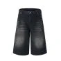 Herren Lightning Crack Denim-Shorts – Baggy Wide Leg