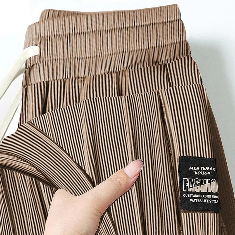 Men's Ice Silk Casual Pants – Loose Drapey Straight Leg