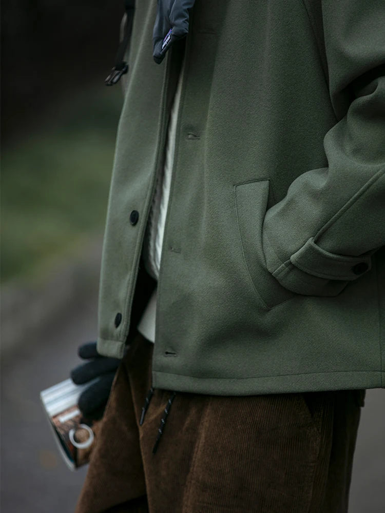 Amerikanische Retro-Wolljacke Herren Lockerer Wintermantel