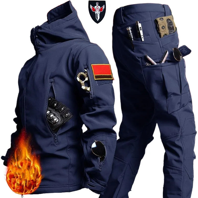 Herren Taktische Winddichte Wasserdichte Softshell-Jacke und -Hose Set