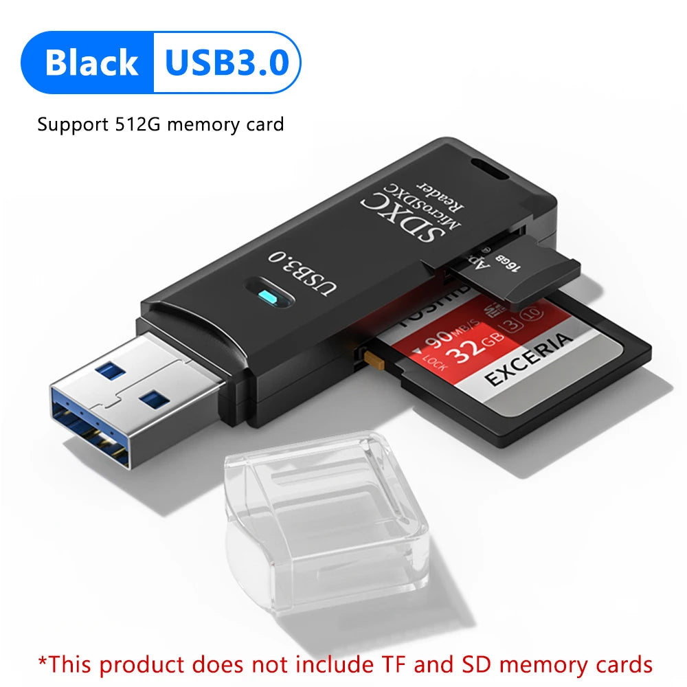 2-in-1 USB 3.0 Kartenleser Micro TF SD Kartenleser USB-Adapter Hochgeschwindigkeits-Kartenleser TF Speicherkarte für PC Laptop Zubehör