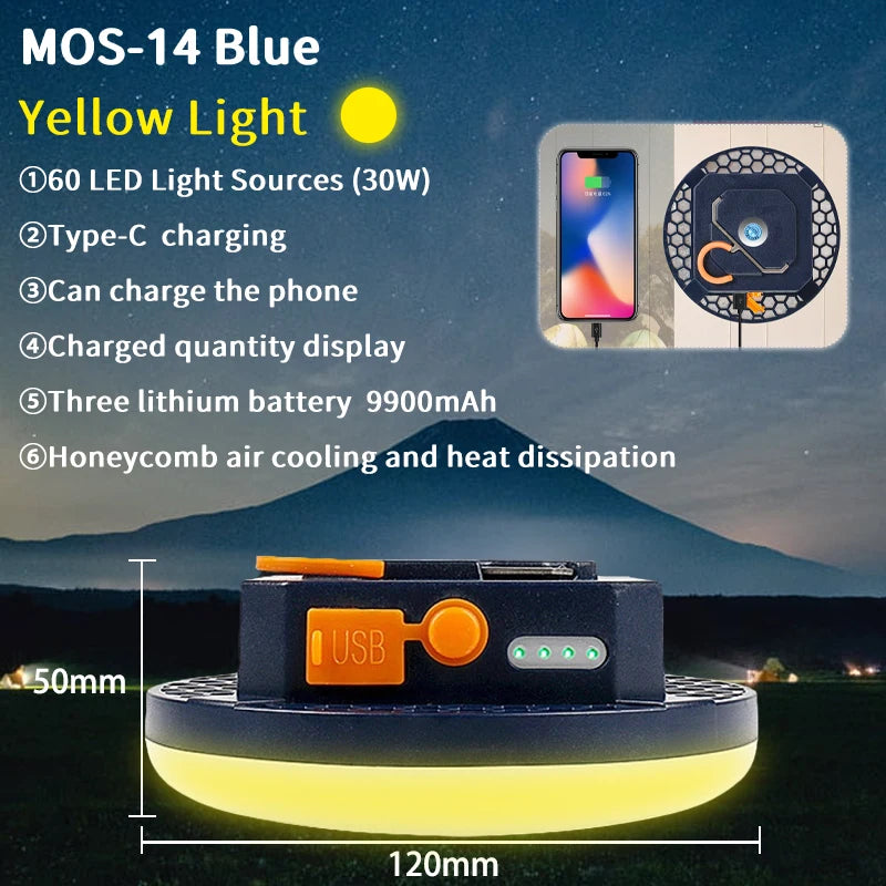 9900mAh Camping Lantern – Rechargeable LED Flashlight Magnet