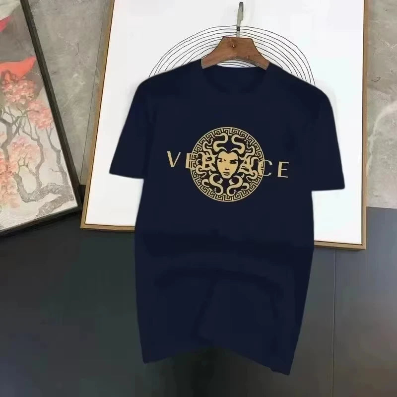 Herren-Sport-Baumwoll-T-Shirt mit Aufdruck O-Ausschnitt Freizeit