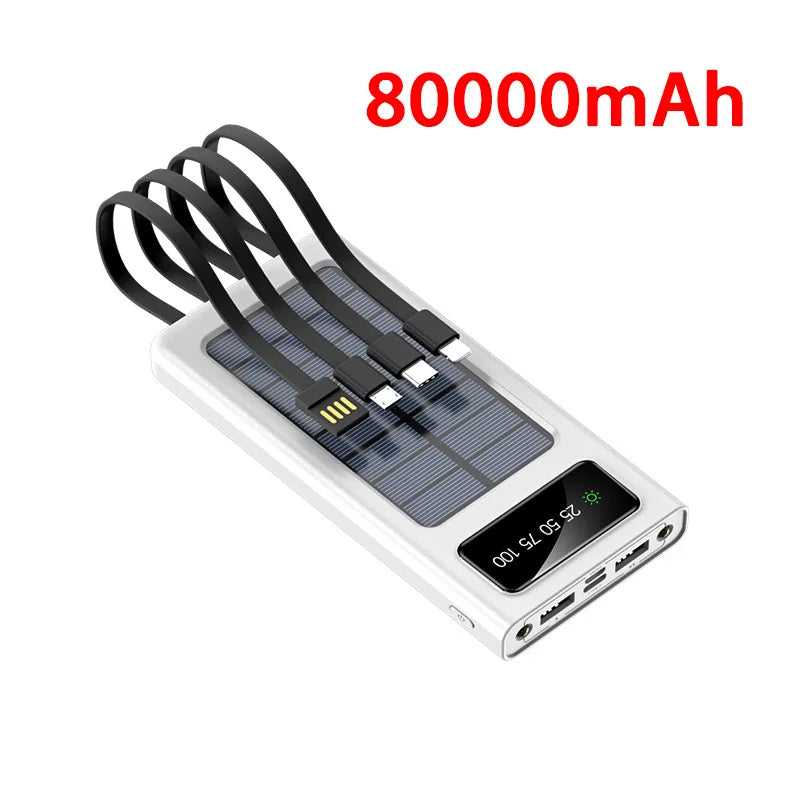 ONEPLUS 200000mAh Solar Power Bank Ultra Capacity USB Super Fast Charging USB For iPhone Samsung Xiaomi Huawei Outdoor Power - Teglex