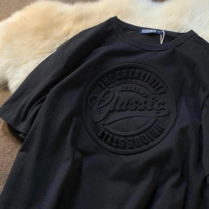 Vintage 3D Print Steel Seal Print Mens Short-sleeved T-Shirt Casual T Shirt Couples T-shirts Women Men's Loose Tees - Teglex
