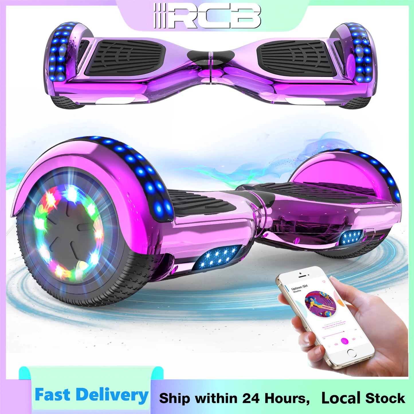 RCB 6.5" Hoverboard | Bluetooth & LED Lights - Teglex
