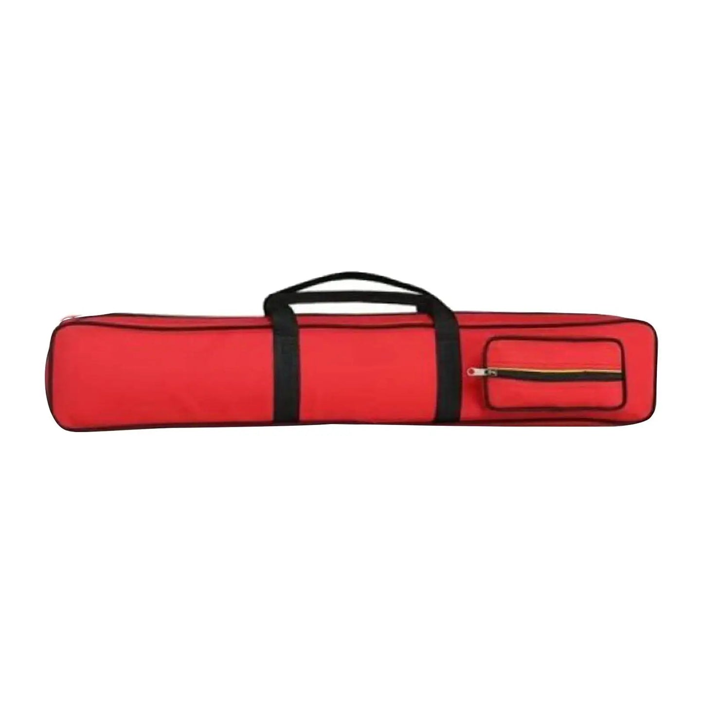 Red carrying bag with black straps on a white background