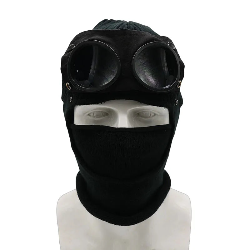 1 Stück Trendige Herbst-Winter-Warme Mützen Pilotenbrille Männer Frauen Ohrenschutz Winddichtes Radfahren Vollgesichtsbedeckung Warme Strickmütze