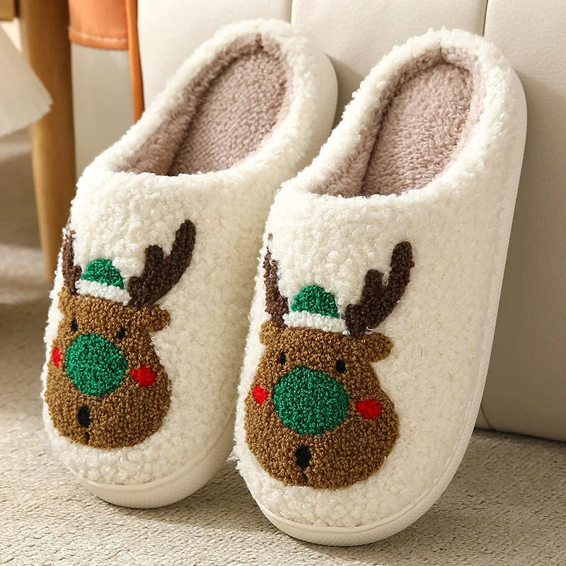Weihnachts-Lebkuchen-Hausschuhe Warme Winter-Slides Unisex