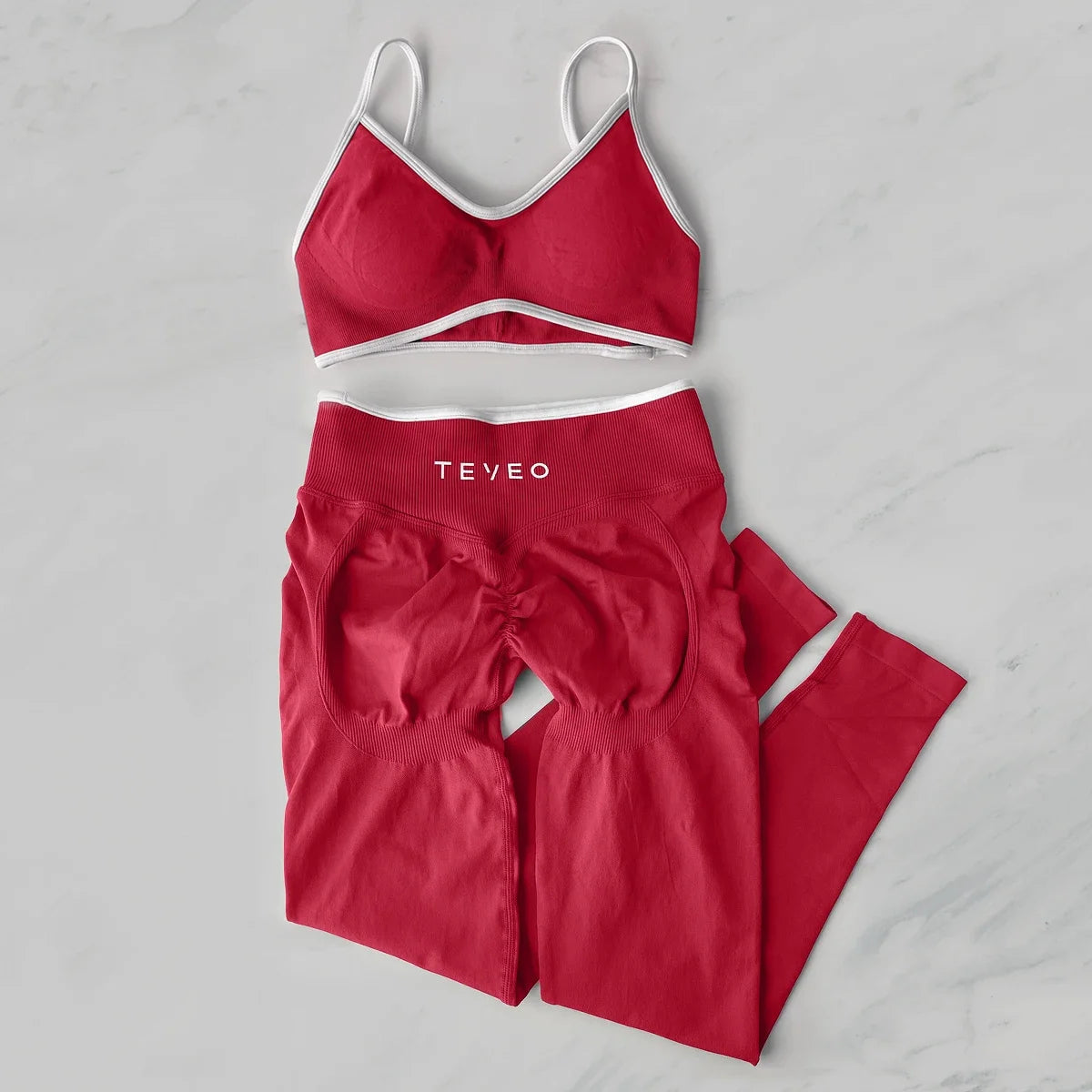 2-teiliges nahtloses Scrunch-Sportleggings-Set für Damen