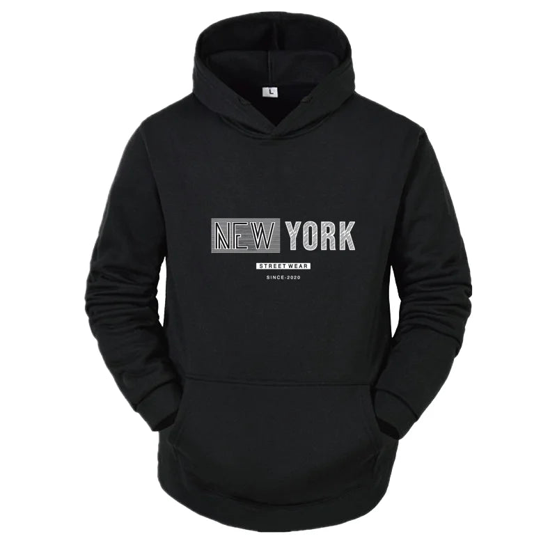 New York City Men's and Women's Hooded Fashion Letter Print Pattern Sportswear Casual Harajuku Hooded Pullover Sportswear - Teglex -
