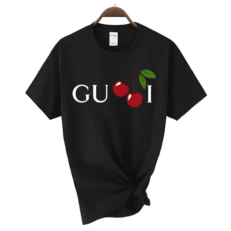 High Quality Women's T Shirt Letter Printed Daily Blouse Tops Summer Classic Style Short Sleeve Female Harajuku Y2K Tee - Teglex