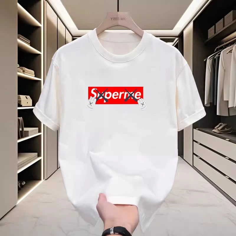 2025 New Design Trendy Brand Loose Men's and Women's T-shirts Pure Cotton Sports Fashion Casual Sports Boys and Girls Tops - Teglex