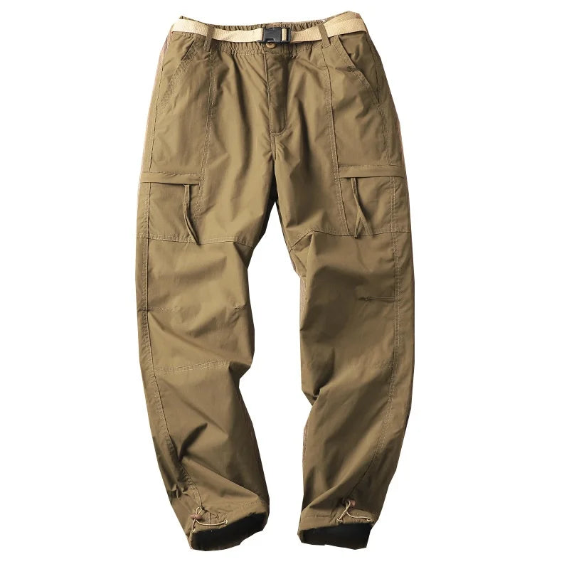 Outdoor Workwear Pants Men's Loose Fce Lined Thi Soft ell Hiking Pants Windproof Waterproof Polyester Fiber Straight Leg 32 Thirty Two