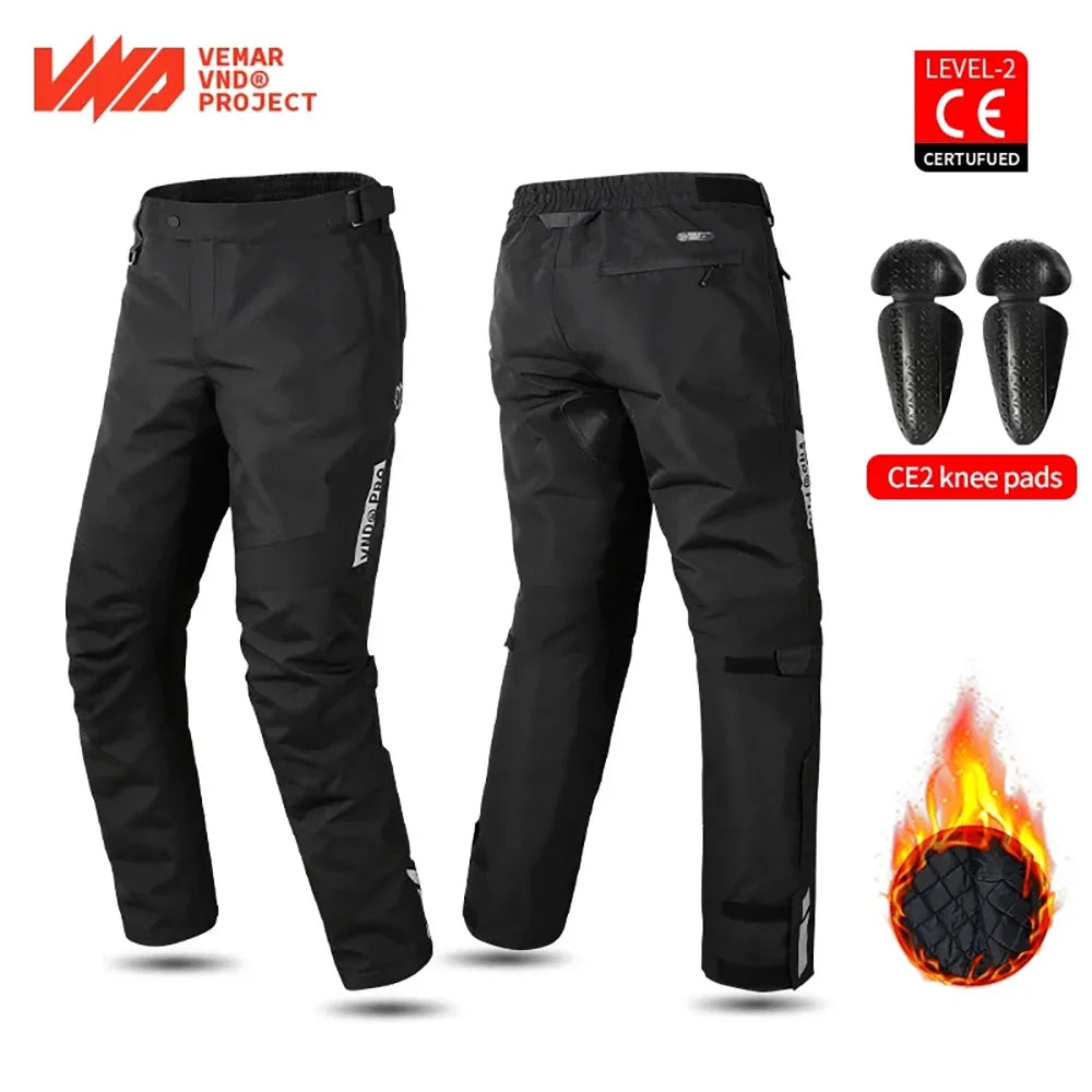 Winter Waterproof Motorcycle Overpants Quick Release Touring Moto Pants Men's Warm Windproof Motorbike Trousers CE Kneepads - Teglex