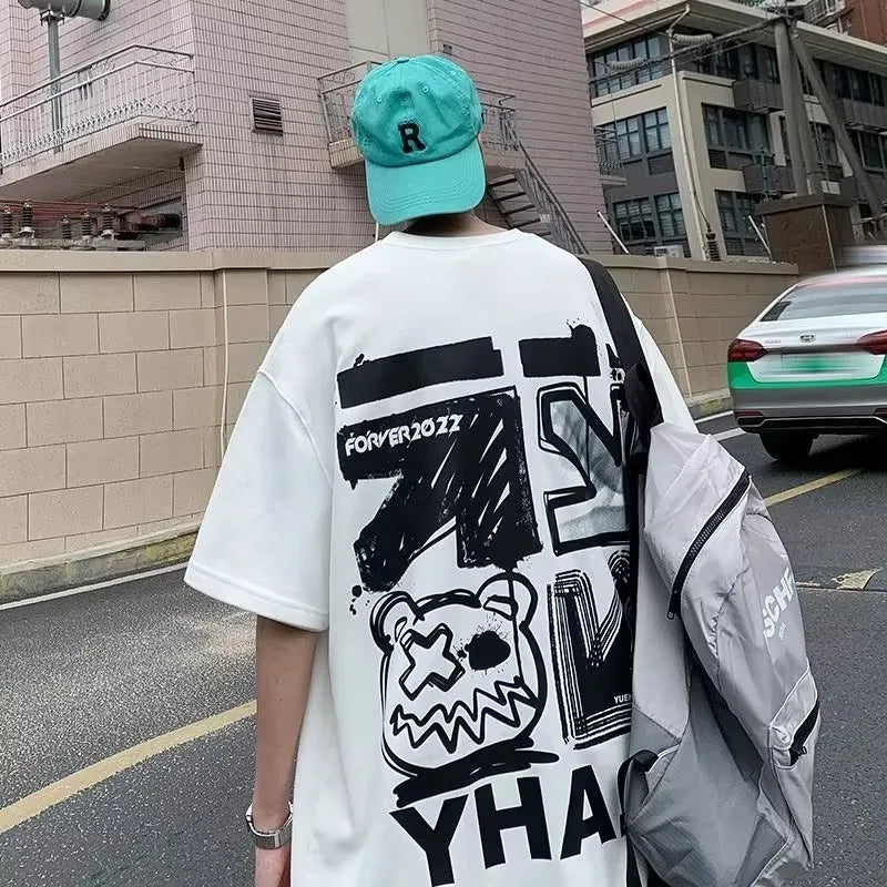 Men's Cartoon Graffiti Print T-Shirt | M-8XL